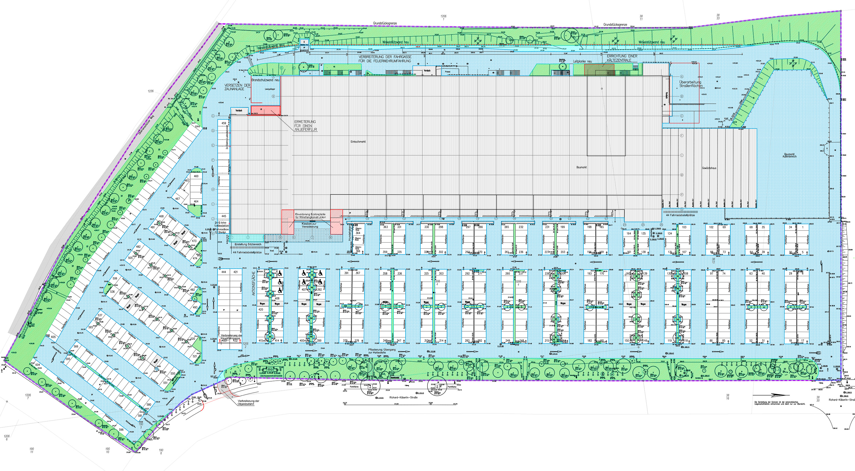 Lageplan Flächenzuweisungen